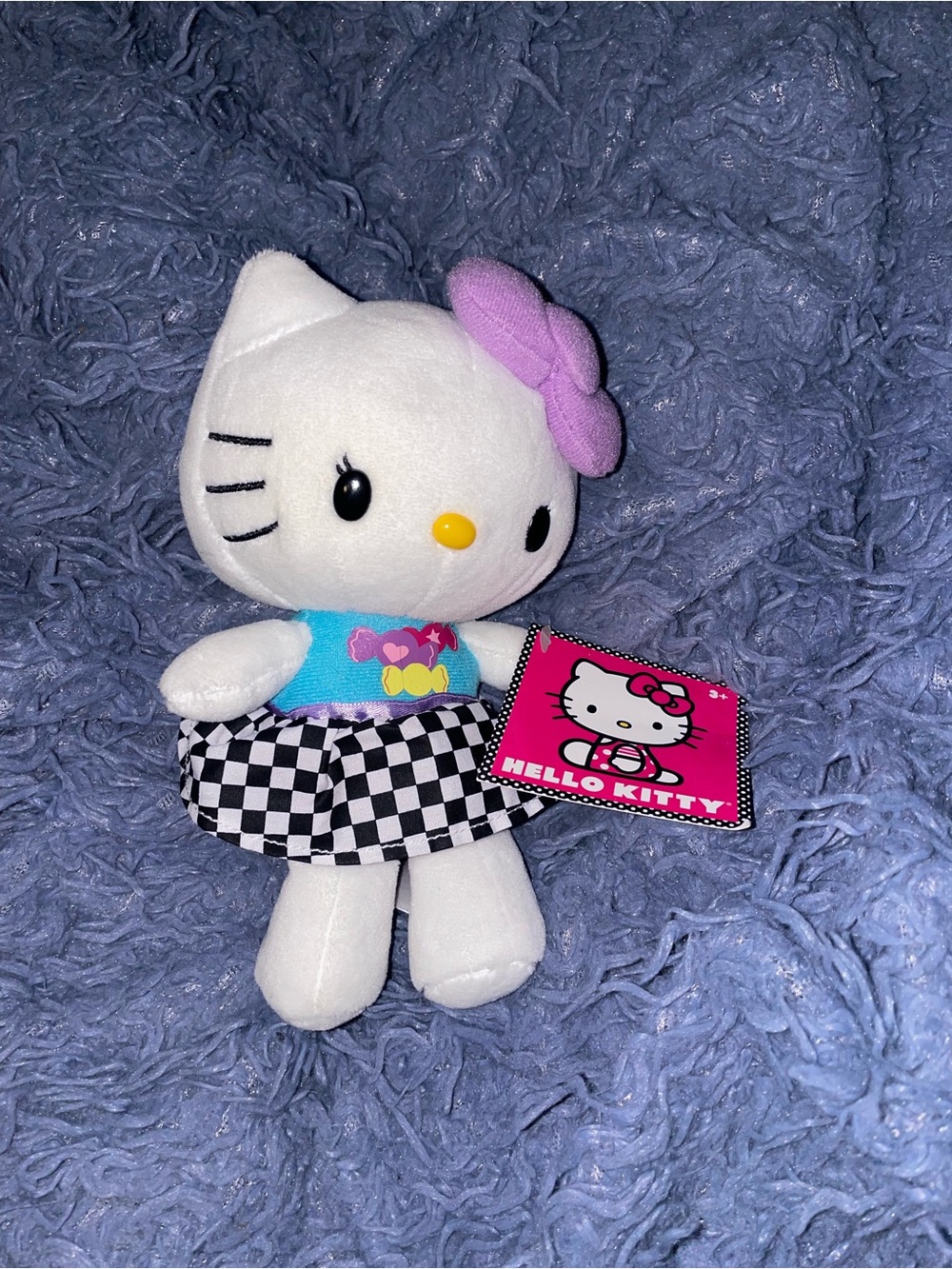 Hello Kitty White Plush Doll with purple Bow and Outfit